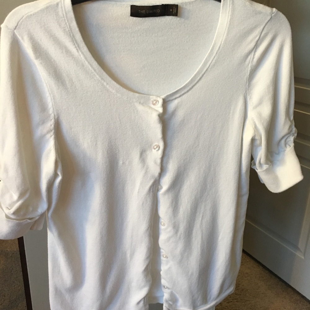 The Limited white cardigan, synched